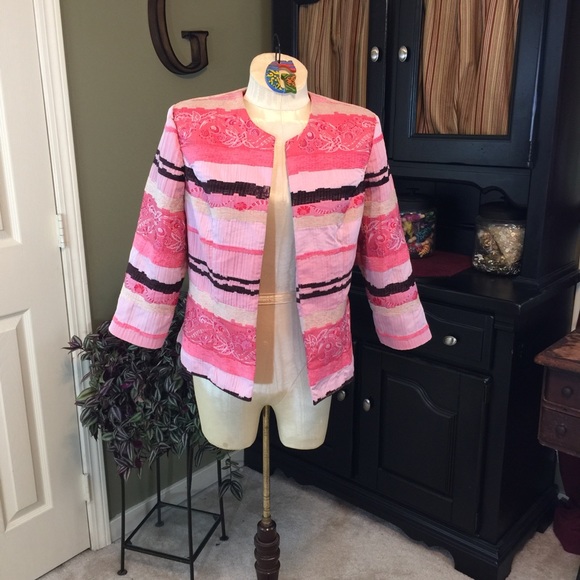 K Petite Collection Pink/Brown Jacket10P - Picture 1 of 7